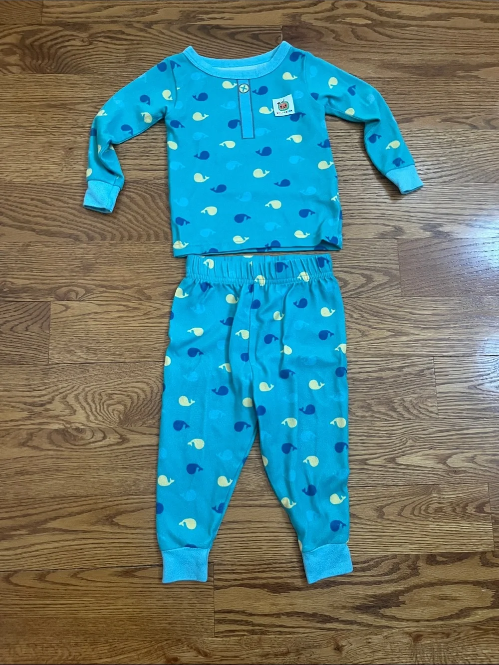 Toddler Blue Whale-Print Two-Piece Pajama Set